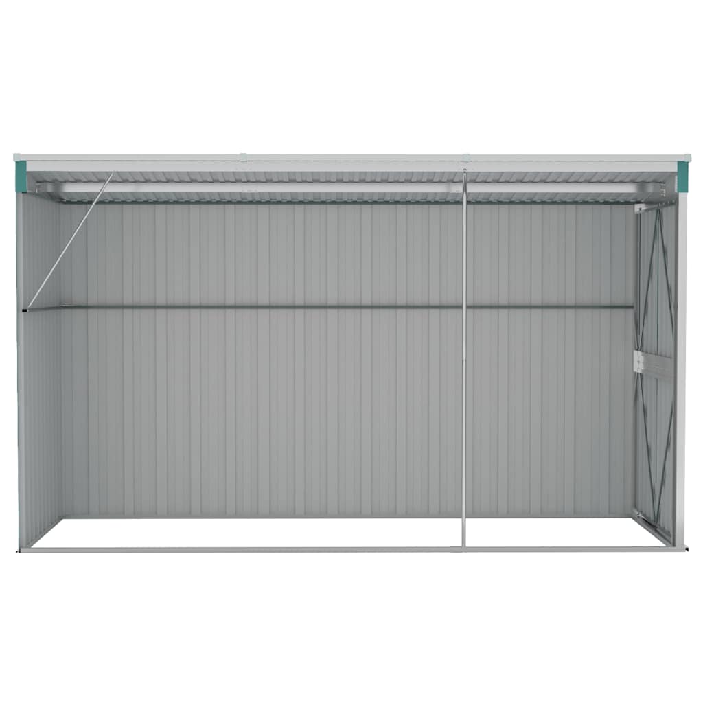 vidaXL Αποθήκη Κήπου Επιτοίχια Πράσινη 118x288x178 εκ από Γαλβ. Ατσάλι