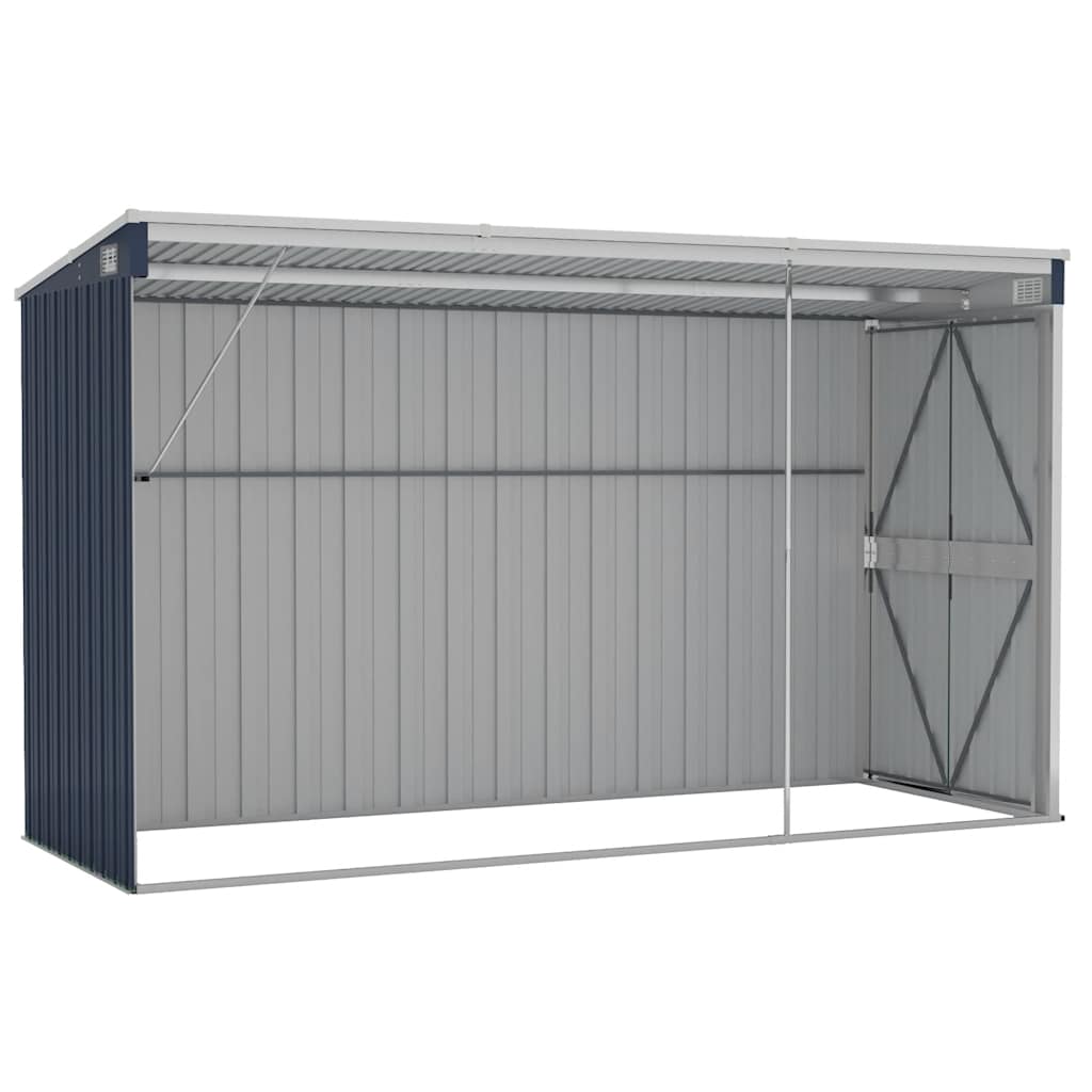 vidaXL Αποθήκη Κήπου Επιτοίχια Ανθρακί 118 x 288 x 178 εκ από Ατσάλι