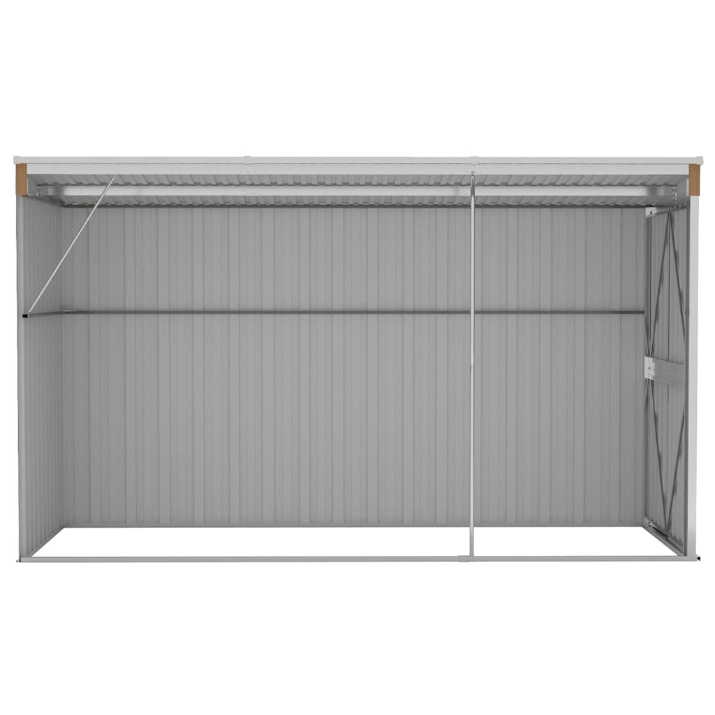 vidaXL Αποθήκη Κήπου Επιτοίχια Καφέ 118x288x178 εκ από Γαλβ. Ατσάλι