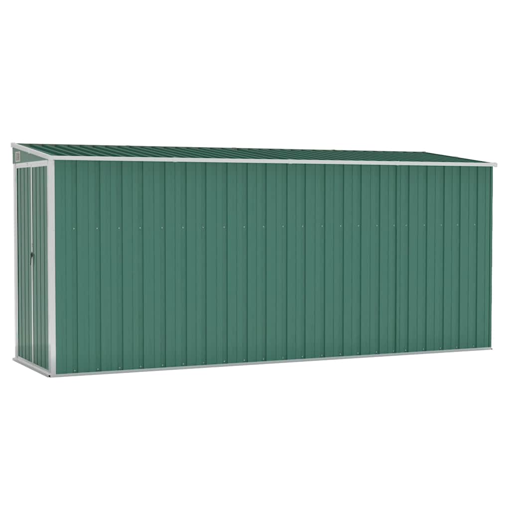 vidaXL Αποθήκη Κήπου Επιτοίχια Πράσινη 118x382x178 εκ από Γαλβ. Ατσάλι