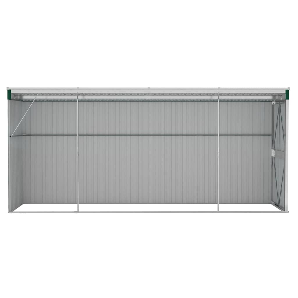 vidaXL Αποθήκη Κήπου Επιτοίχια Πράσινη 118x382x178 εκ από Γαλβ. Ατσάλι