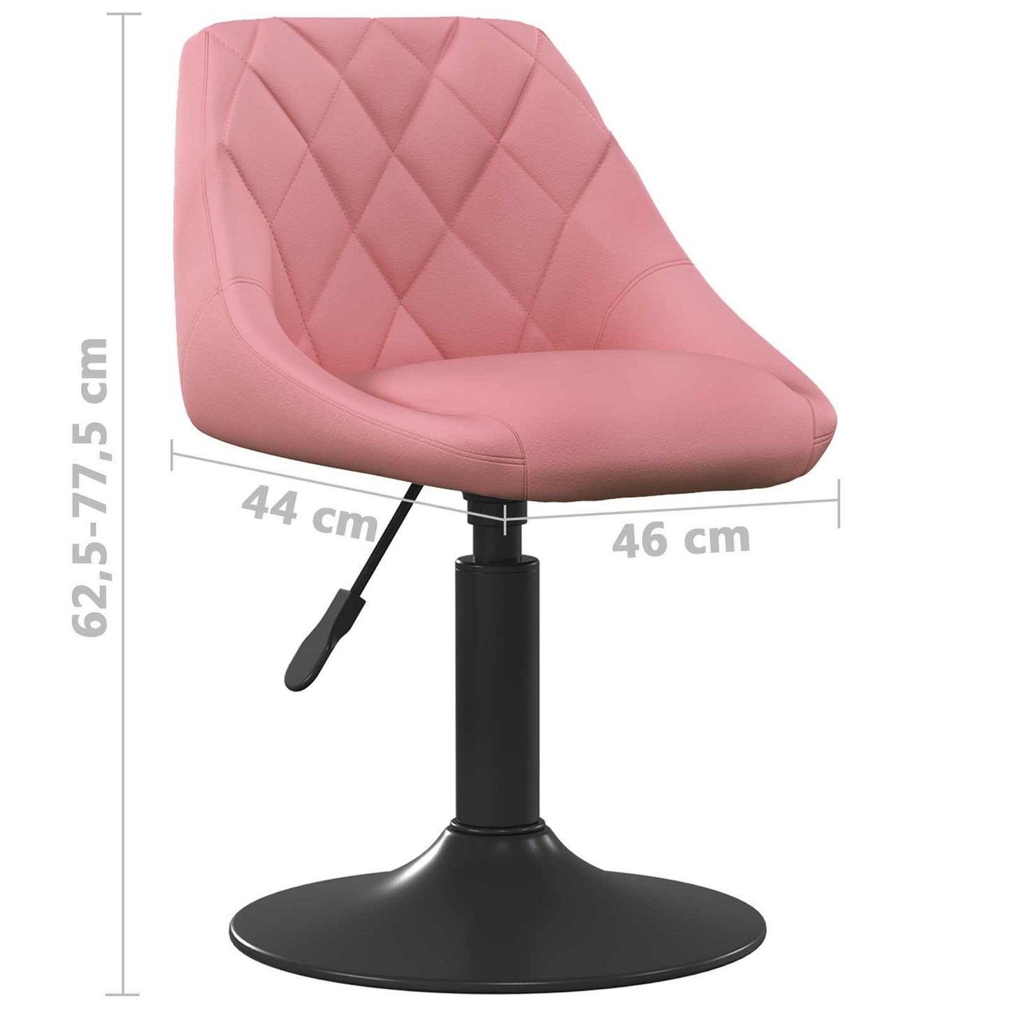 vidaXL Μπαρ σκαμπό Ροζ 46 x 44 x (62.5-77.5) εκ. Τεχνητό δέρμα