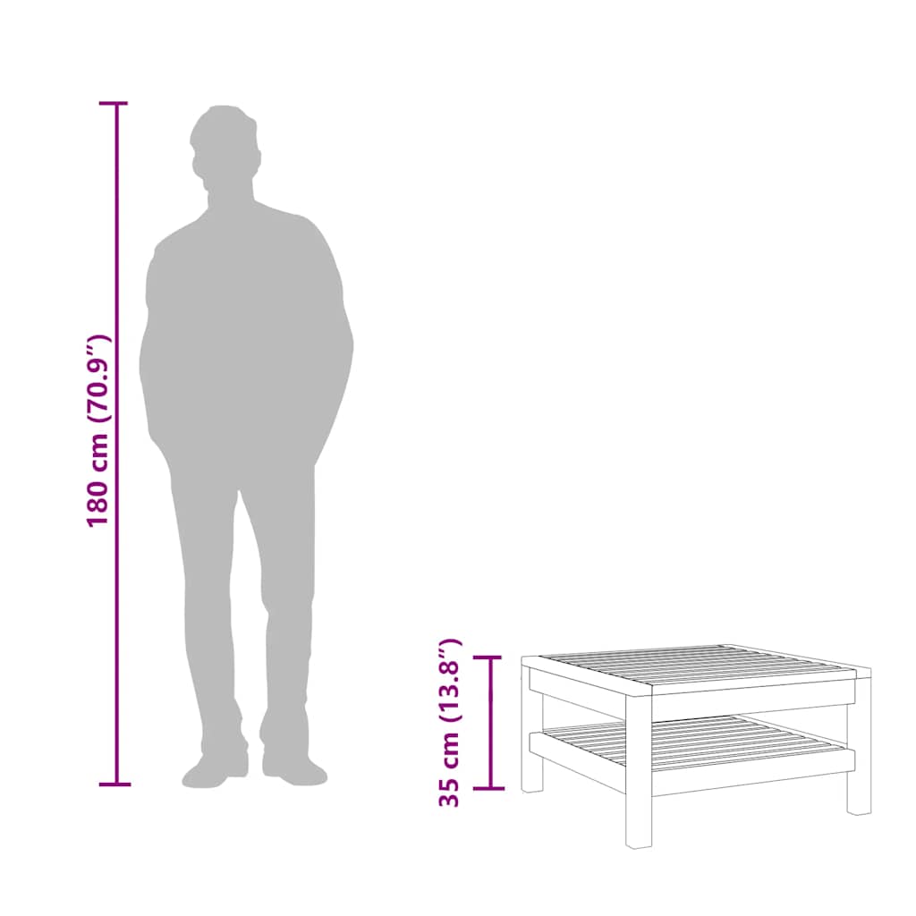 vidaXL Τραπεζάκι Σαλονιού 65 x 65 x 35 εκ. από Μασίφ Ξύλο Ακακίας