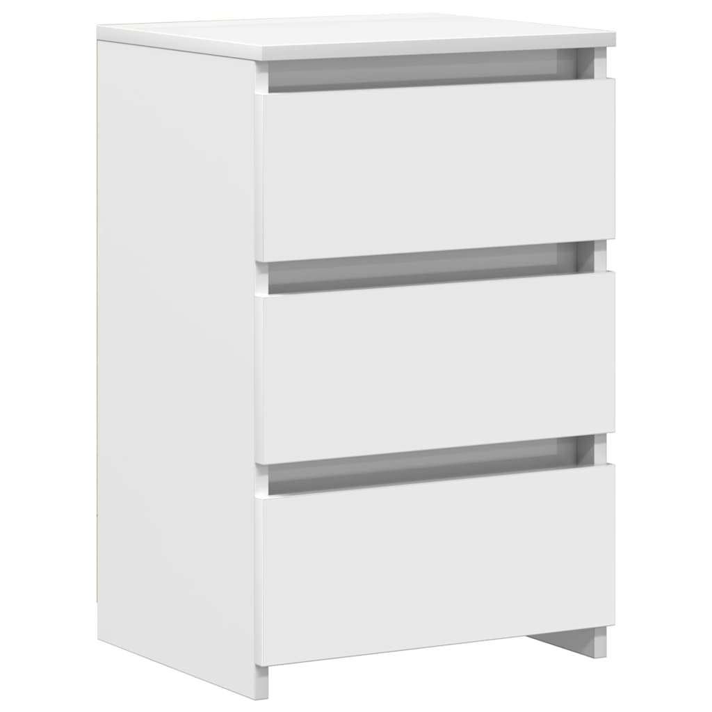 vidaXL Κομοδίνα 2 τεμ. Γυαλιστερό Λευκό 40x35x62,5 εκ. από Επεξ. Ξύλο