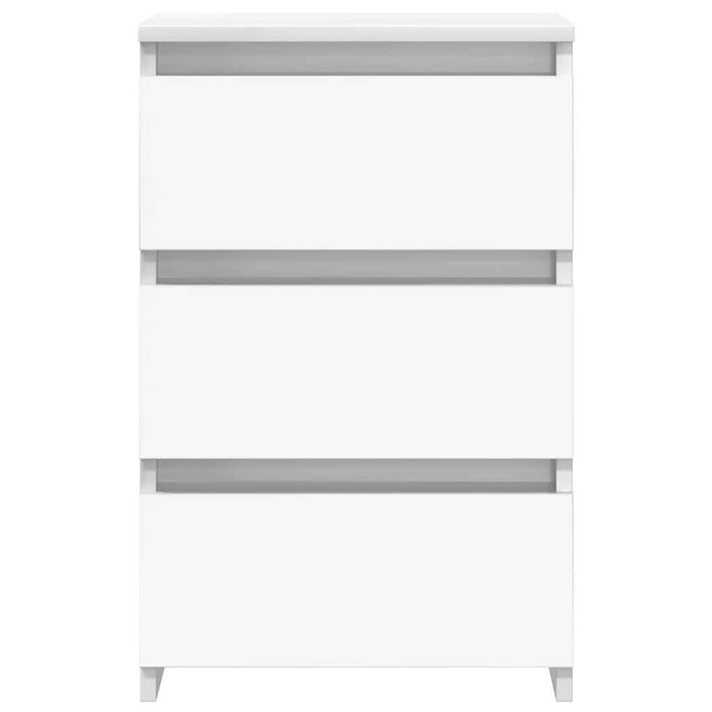 vidaXL Κομοδίνα 2 τεμ. Γυαλιστερό Λευκό 40x35x62,5 εκ. από Επεξ. Ξύλο