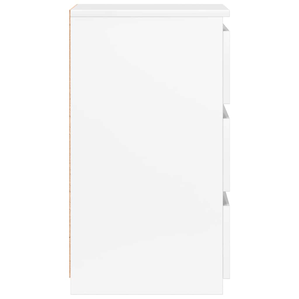 vidaXL Κομοδίνα 2 τεμ. Γυαλιστερό Λευκό 40x35x62,5 εκ. από Επεξ. Ξύλο