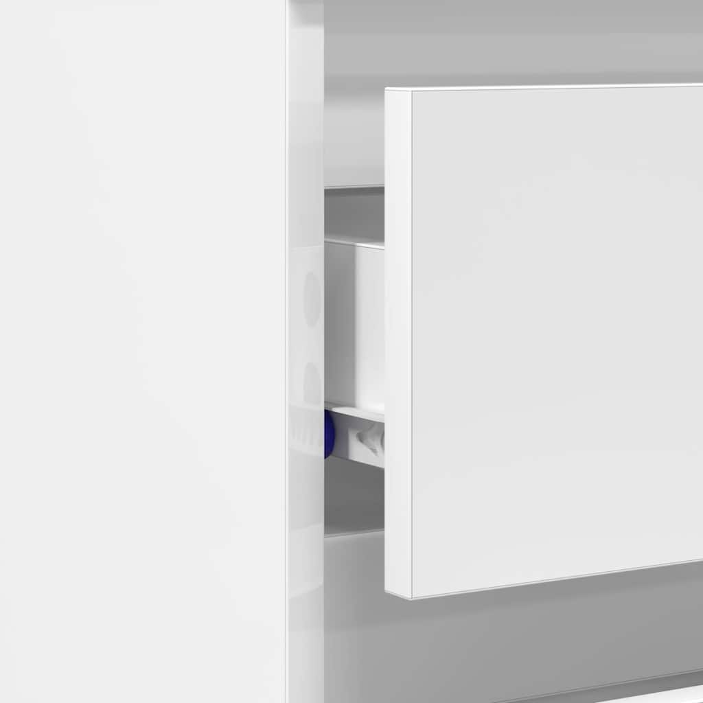 vidaXL Κομοδίνα 2 τεμ. Γυαλιστερό Λευκό 40x35x62,5 εκ. από Επεξ. Ξύλο