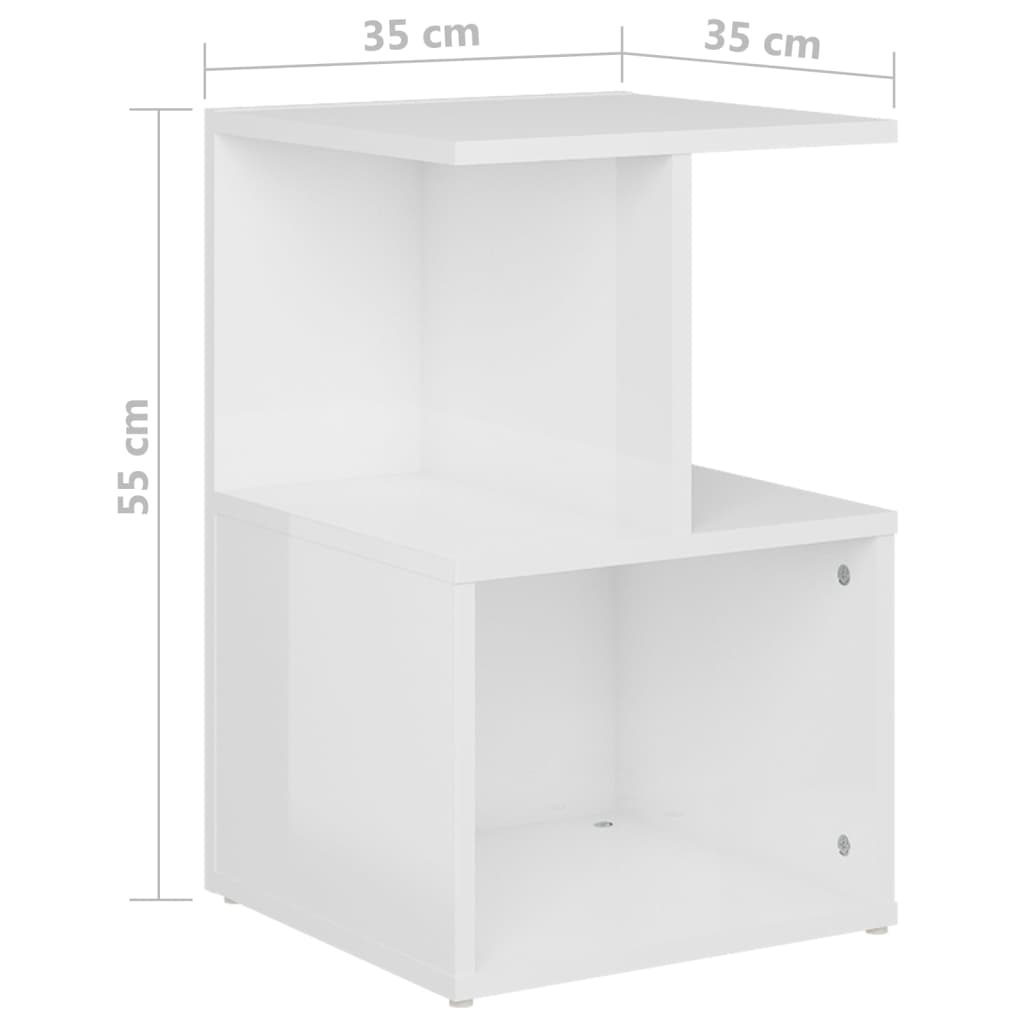 vidaXL Βοηθητικό Ντουλάπι Γυαλ. Λευκό 35 x 35 x 55 εκ. από Επεξ. Ξύλο