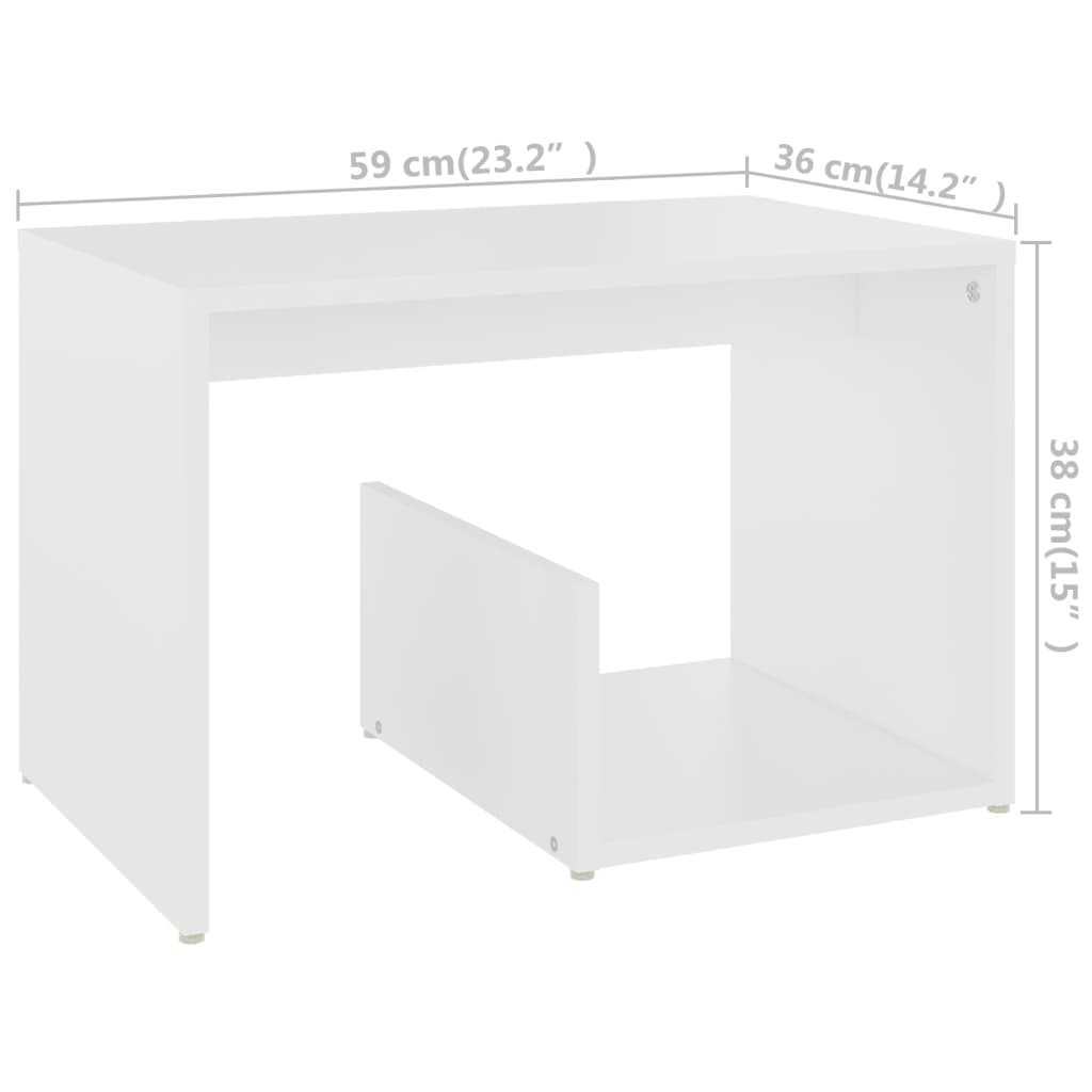 vidaXL Τραπέζι Βοηθητικό Λευκό 59 x 36 x 38 εκ. από Επεξ. Ξύλο