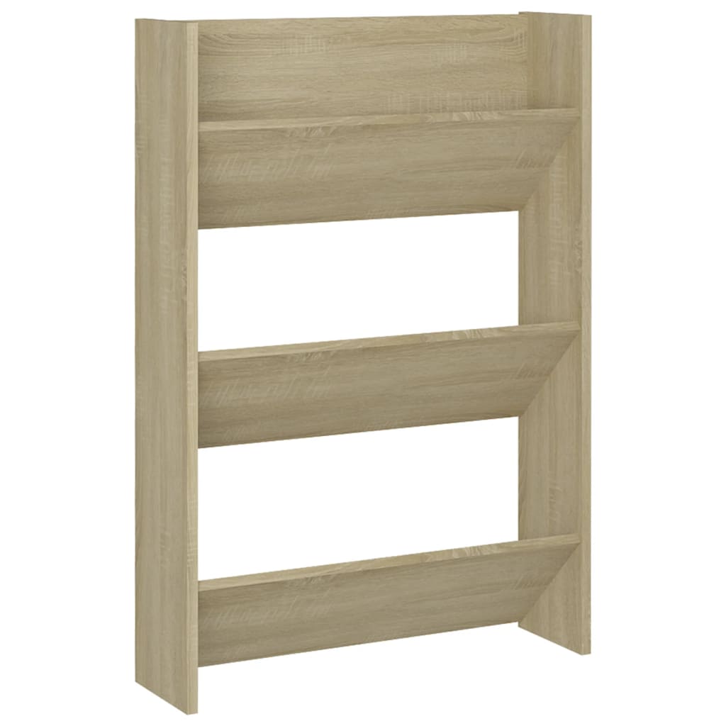 vidaXL Παπουτσοθήκη Τοίχου Sonoma Δρυς 60x18x90 εκ. Μοριοσανίδα