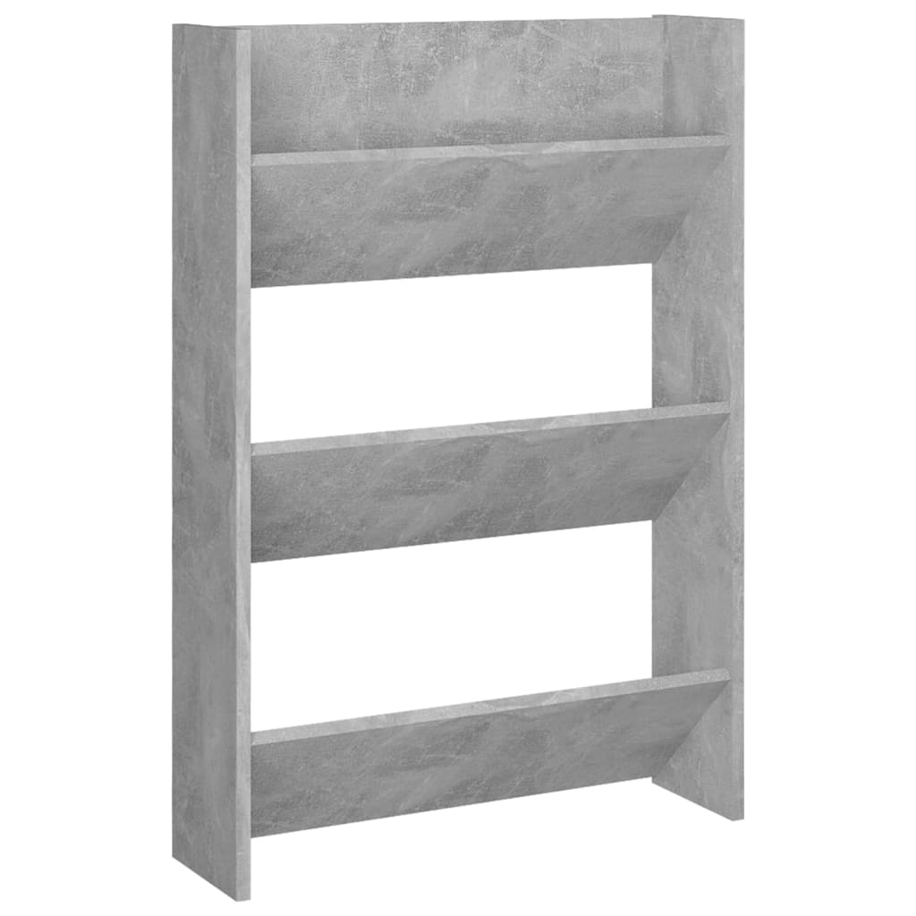 vidaXL Παπουτσοθήκες Τοίχου 2 τεμ. Γκρι Σκυρ. 60x18x90 εκ. Μοριοσανίδα