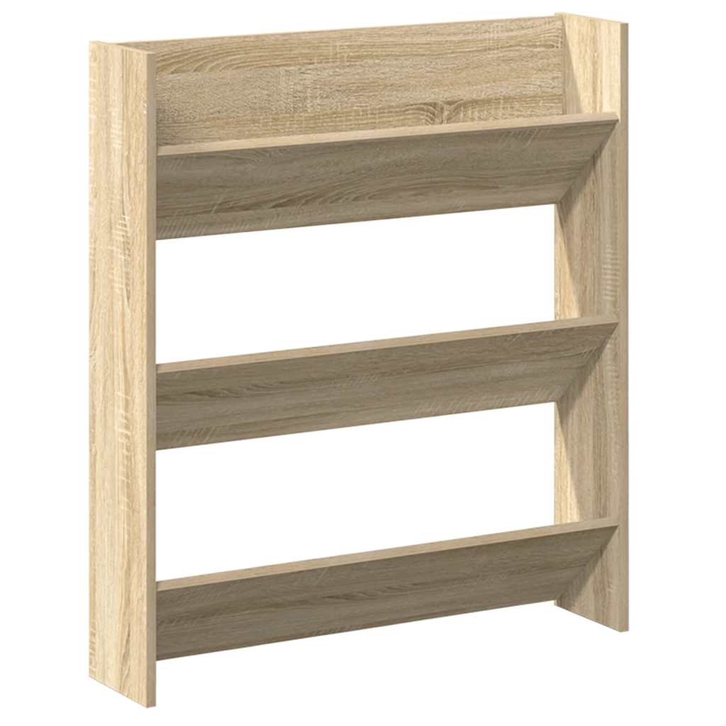 vidaXL Παπουτσοθήκη Τοίχου Sonoma Δρυς 80 x 18 x 90 εκ. Επεξ. Ξύλο