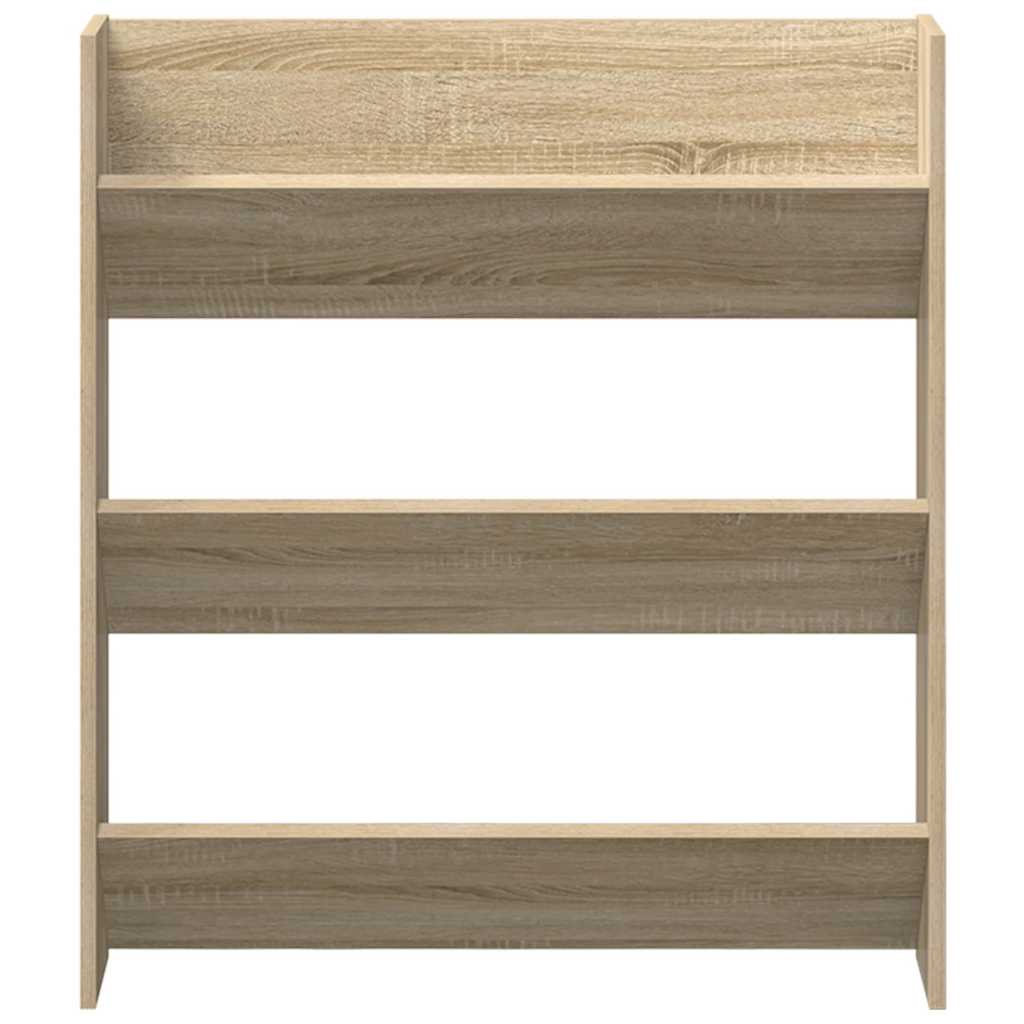 vidaXL Παπουτσοθήκη Τοίχου Sonoma Δρυς 80 x 18 x 90 εκ. Επεξ. Ξύλο