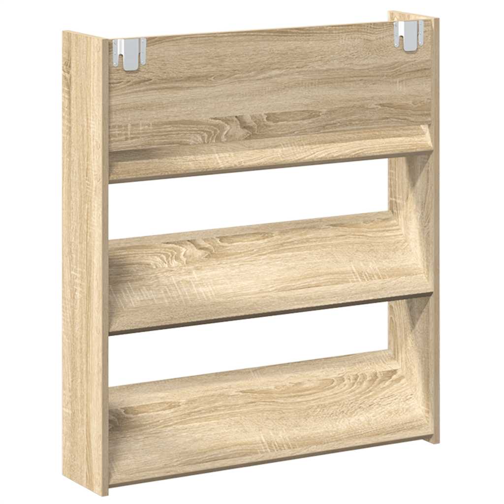 vidaXL Παπουτσοθήκη Τοίχου Sonoma Δρυς 80 x 18 x 90 εκ. Επεξ. Ξύλο