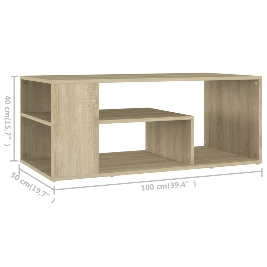 vidaXL Τραπεζάκι Σαλονιού Sonoma Δρυς 100x50x40 εκ. Επεξεργασμένο Ξύλο
