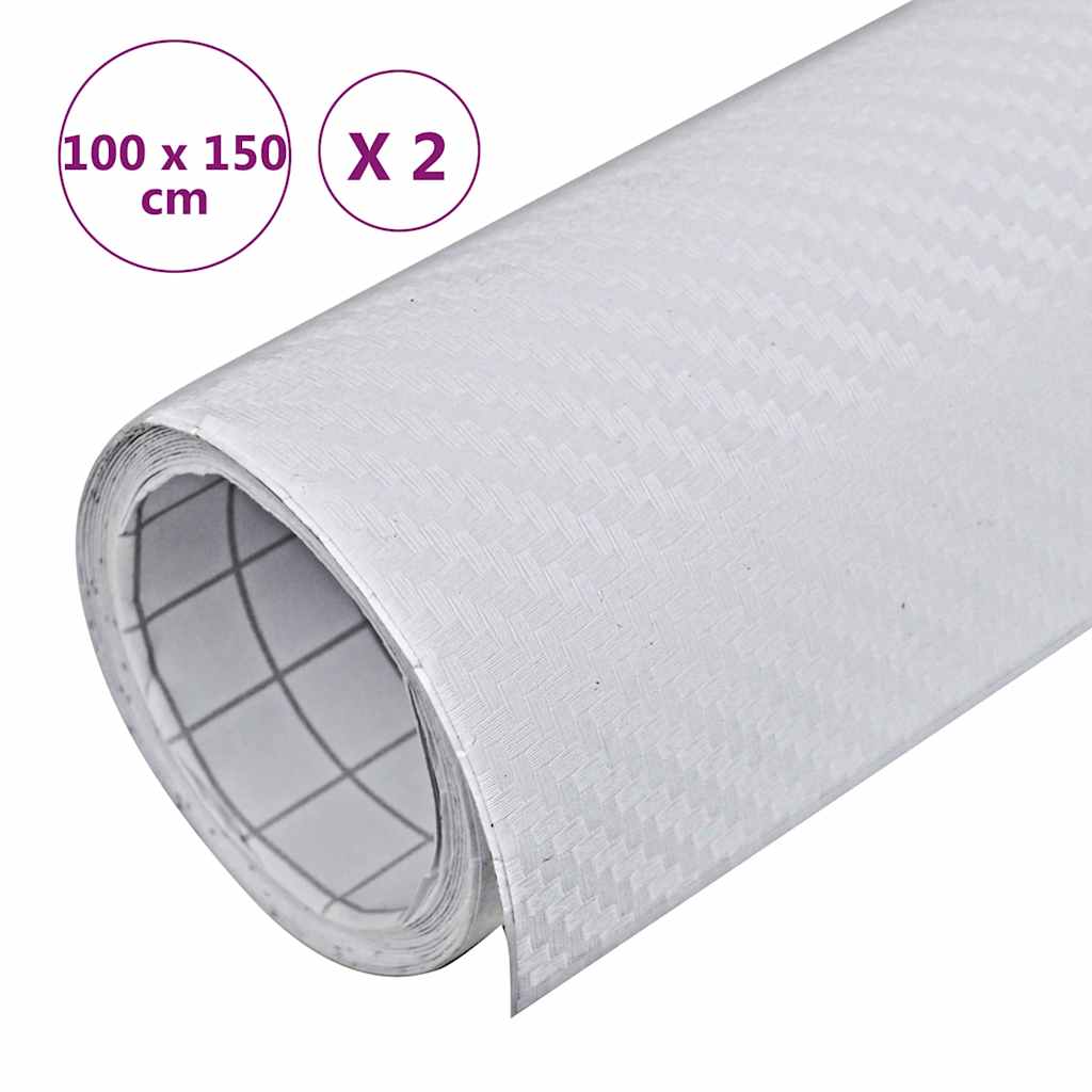 vidaXL Μεμβράνες Αυτοκινήτου 3D 2 τεμ. Λευκές 100 x 150 εκ.