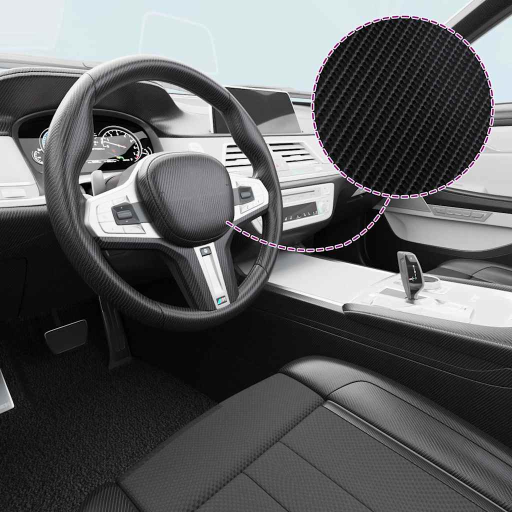 vidaXL Μεμβράνες Αυτοκινήτου 4D 2 τεμ. Μαύρες 100x150 εκ. & 50x150 εκ.