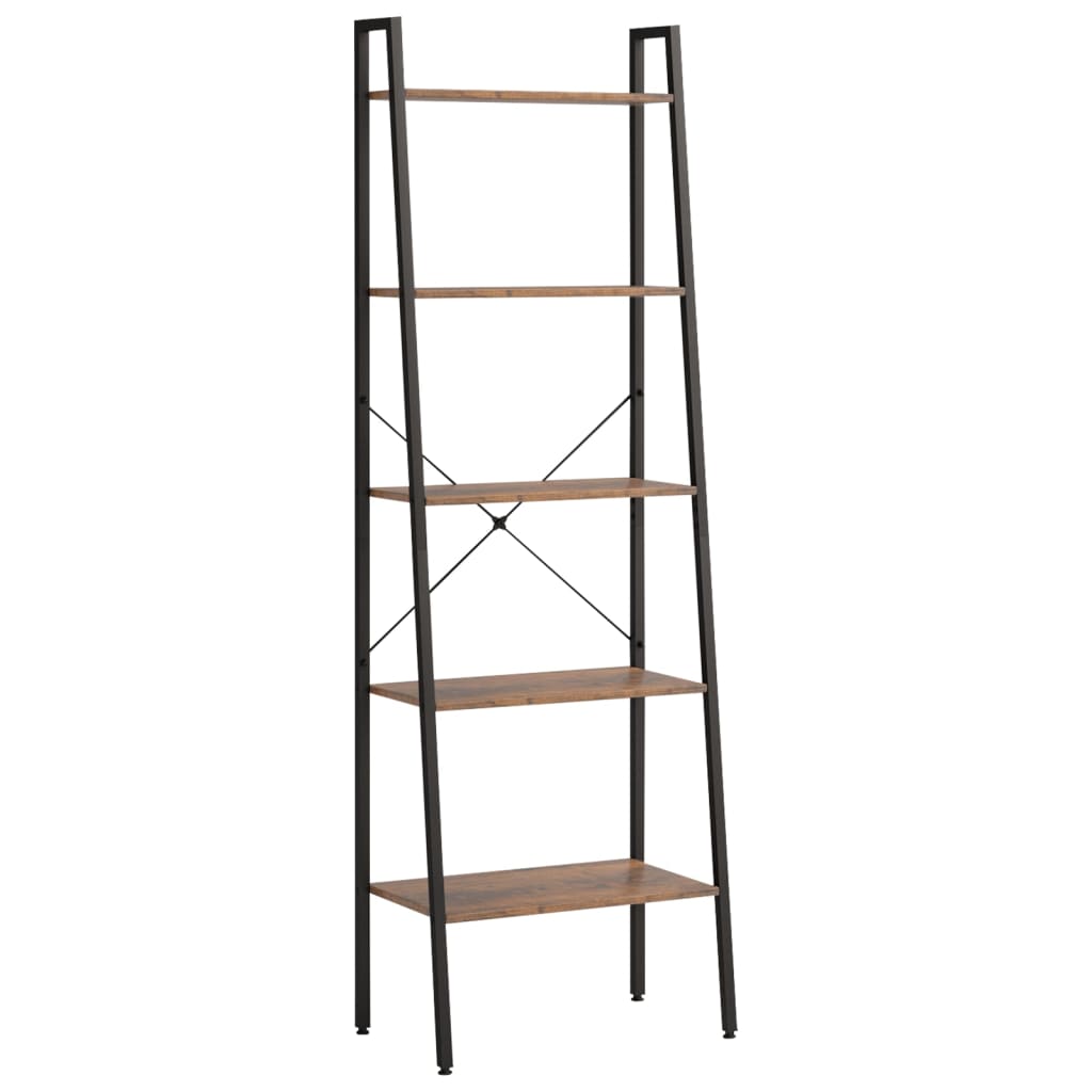 vidaXL Ραφιέρα 5 Επιπέδων Σκούρο Καφέ & Μαύρο 56 x 35 x 174 εκ.
