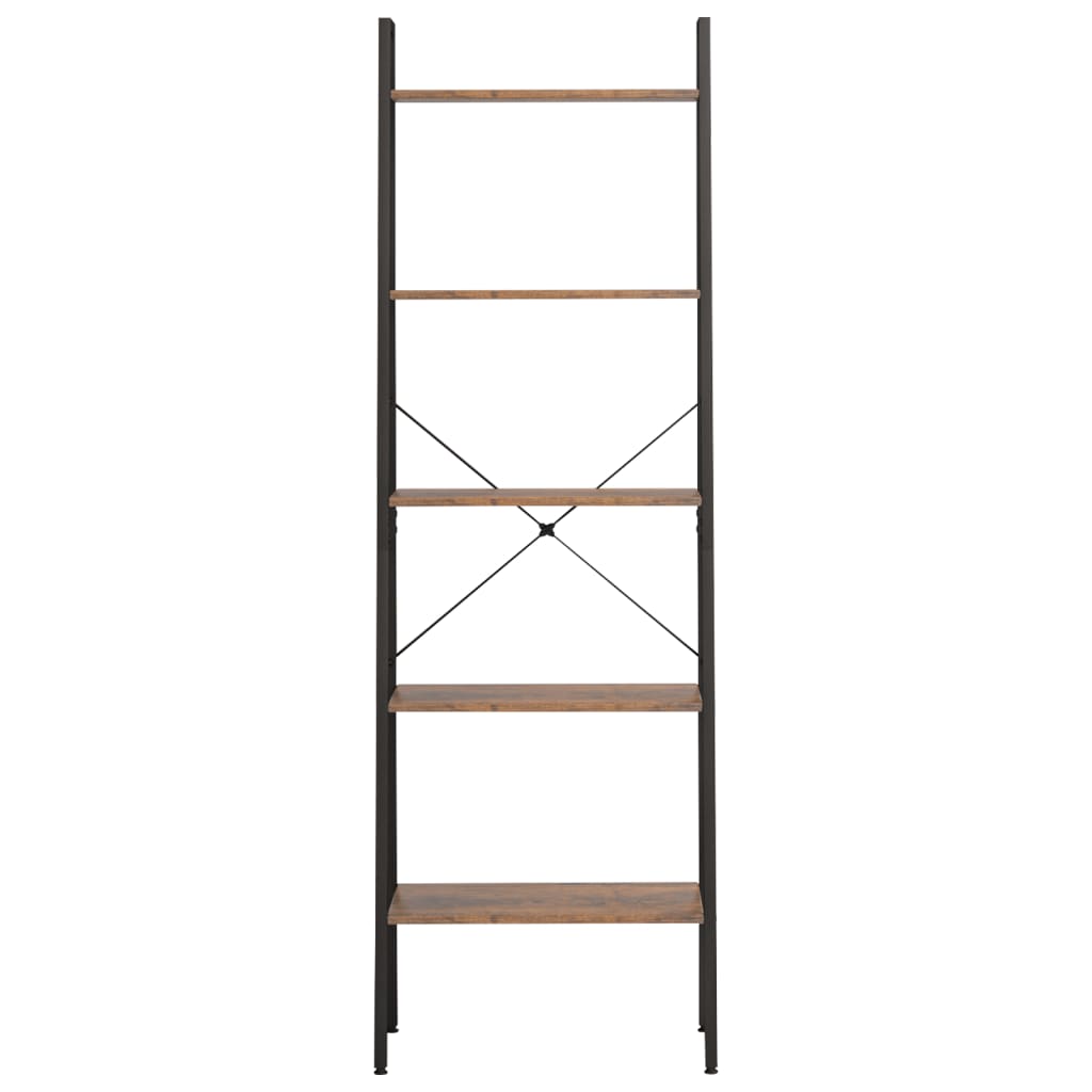 vidaXL Ραφιέρα 5 Επιπέδων Σκούρο Καφέ & Μαύρο 56 x 35 x 174 εκ.