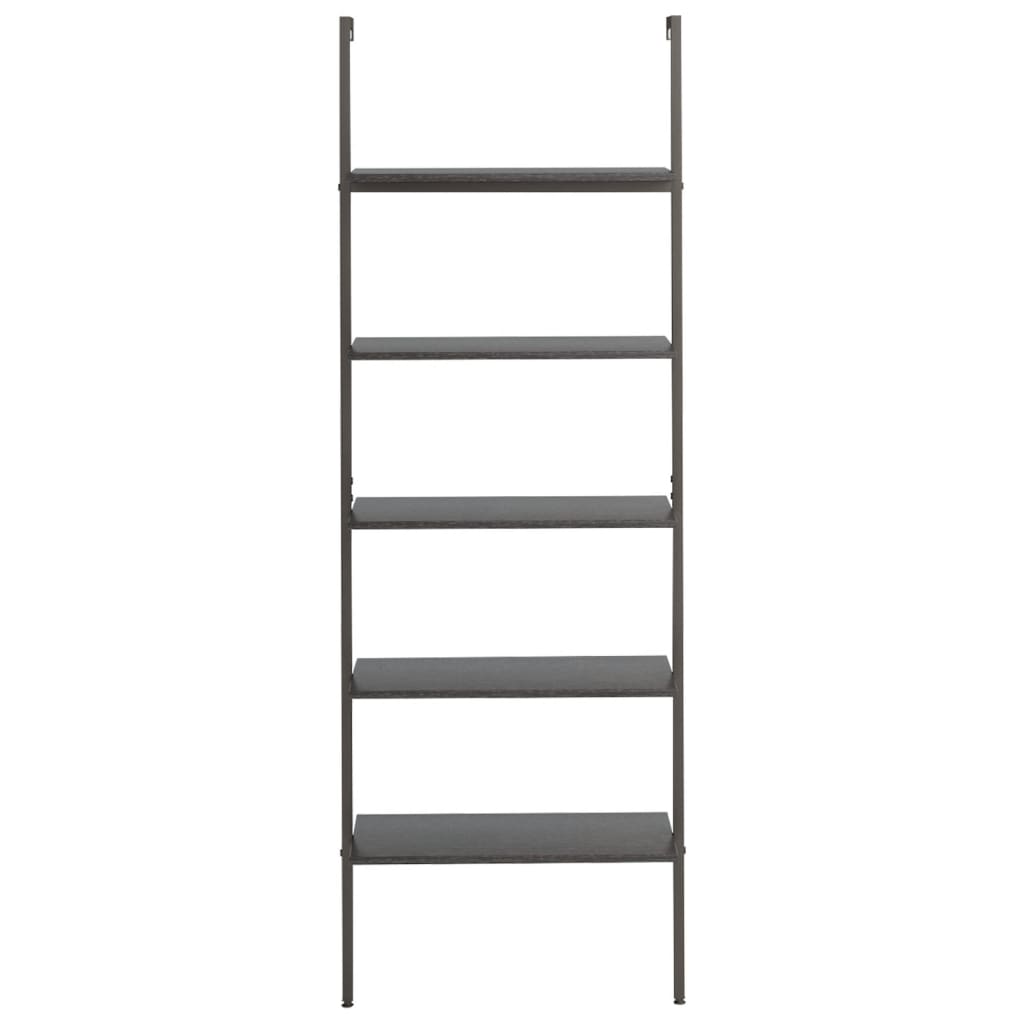 vidaXL Ραφιέρα Κεκλιμένη 5 Επιπέδων Μαύρη 64x35x185 εκ.