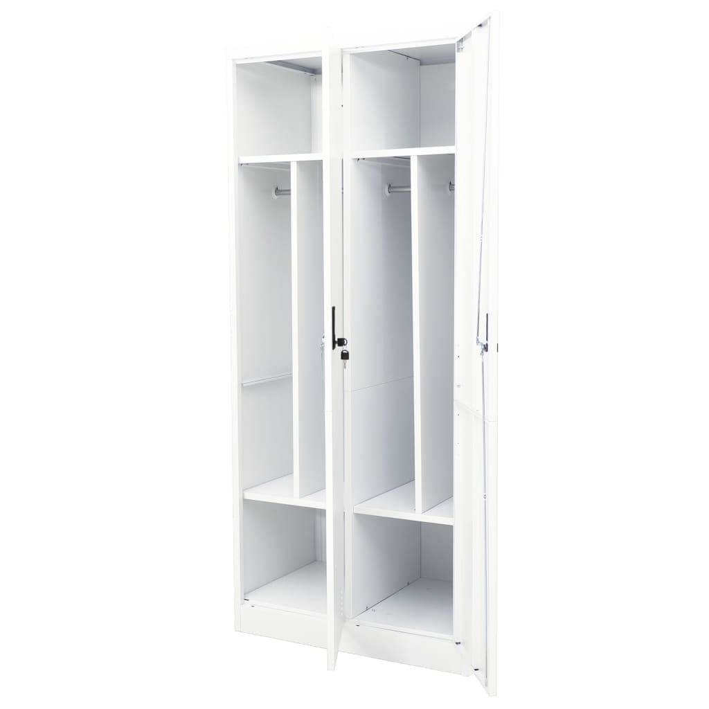 vidaXL Ντουλάπα Λευκή 80 x 50 x 180 εκ. από Χάλυβα