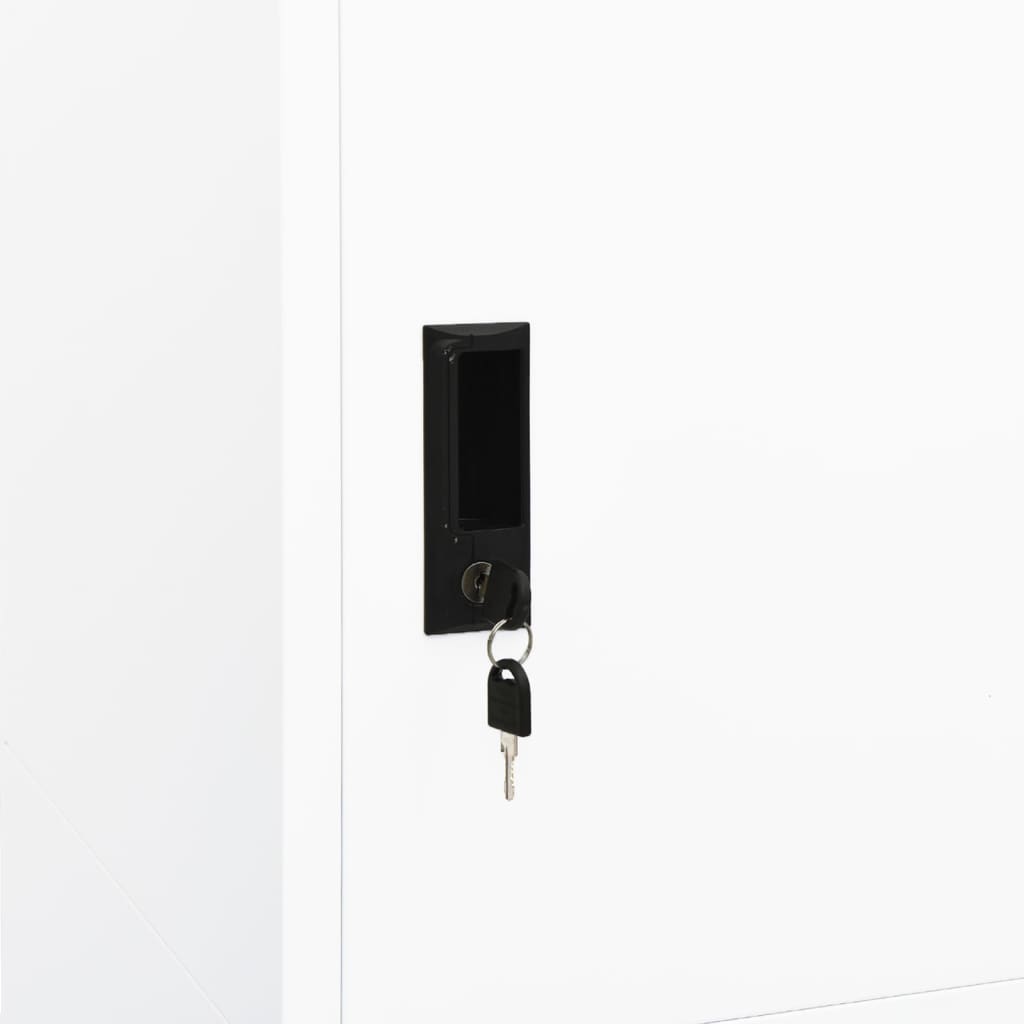 vidaXL Ντουλάπα Λευκή 80 x 50 x 180 εκ. από Χάλυβα