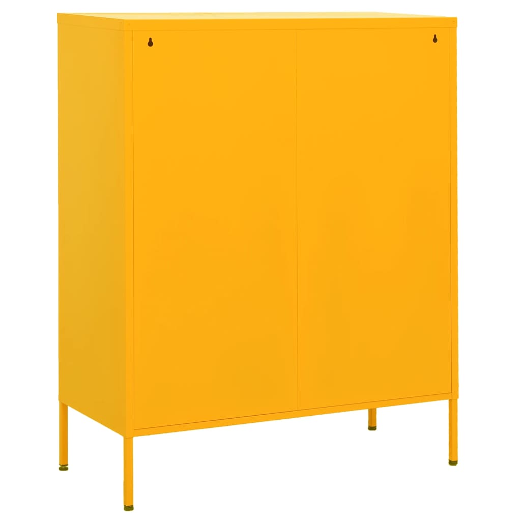 vidaXL Ντουλάπι Αποθήκευσης Μουσταρδί 80 x 35 x 101,5 εκ. Ατσάλινο