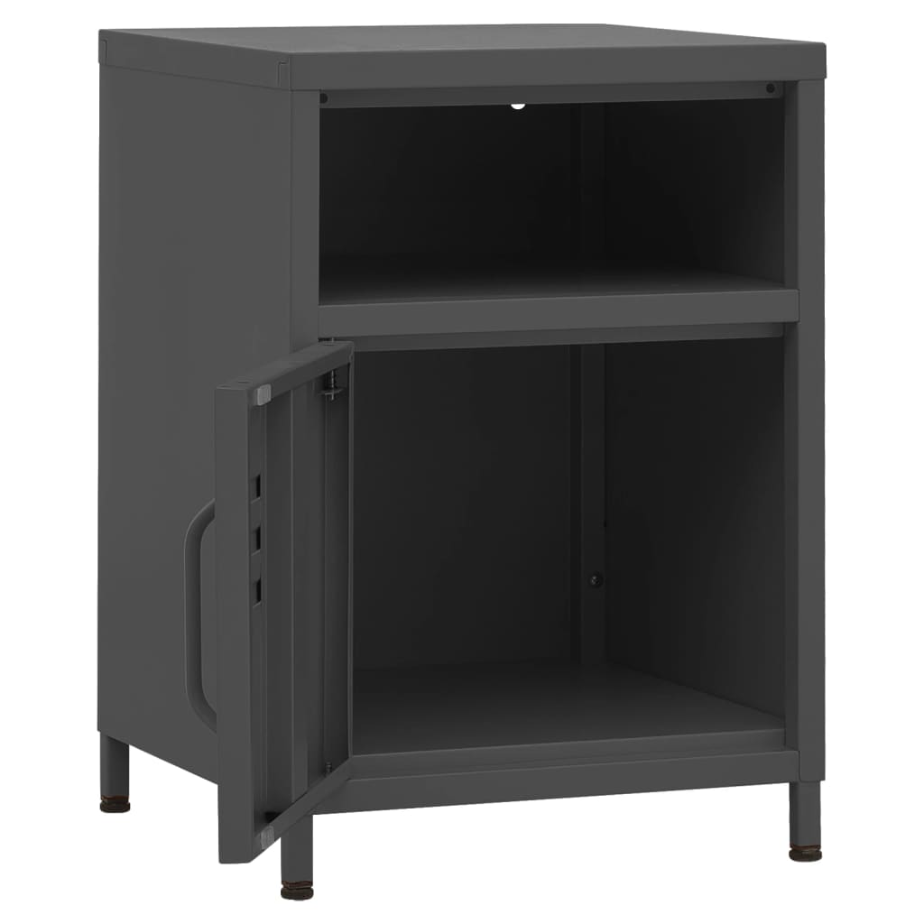 vidaXL Κομοδίνο Ανθρακί 35 x 35 x 51 εκ. από Ατσάλι