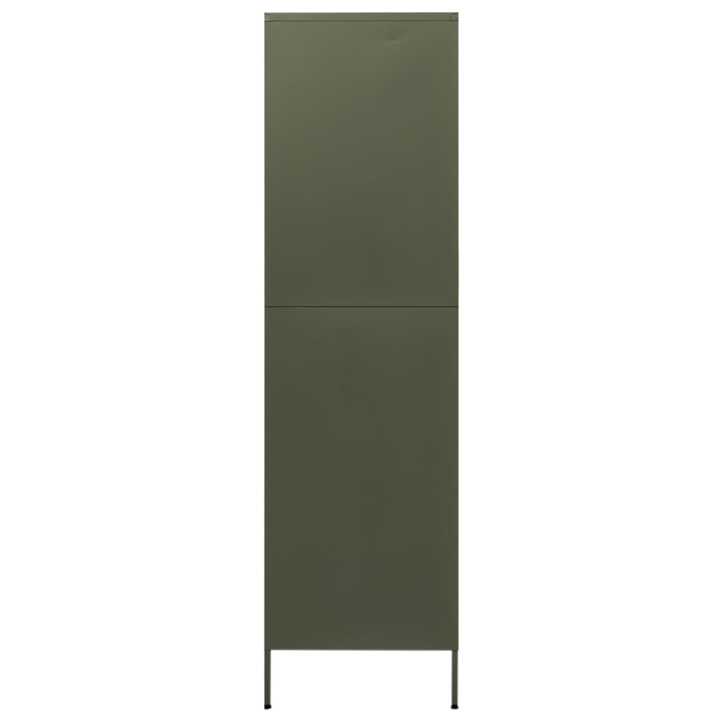 vidaXL Ντουλάπα Πράσινο Λαδί 90 x 50 x 180 εκ. από Ατσάλι