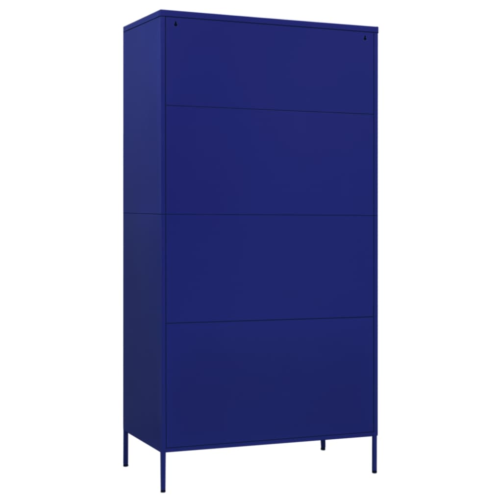 vidaXL Ντουλάπα Ναυτικό Μπλε 90 x 50 x 180 εκ. από Ατσάλι