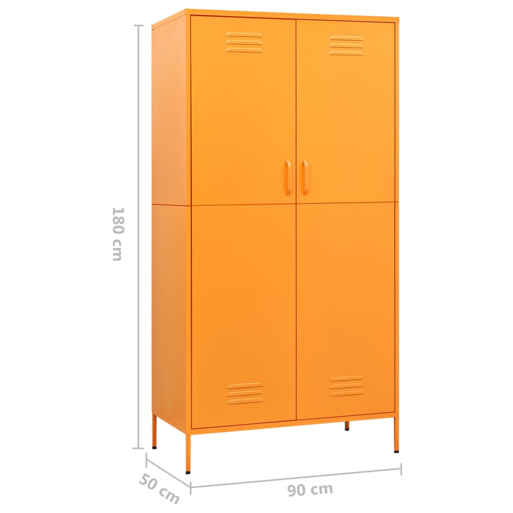 vidaXL Ντουλάπα Μουσταρδί 90 x 50 x 180 εκ. από Ατσάλι