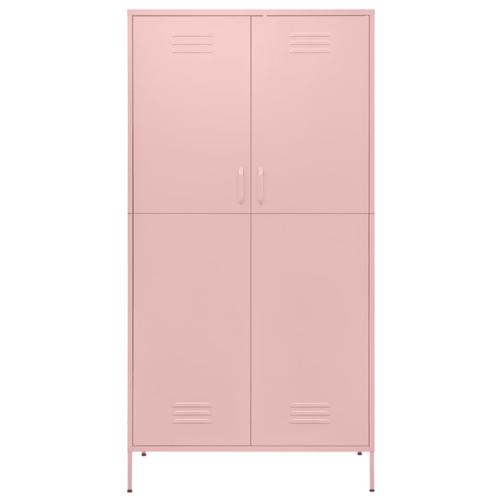 vidaXL Ντουλάπα Ροζ 90 x 50 x 180 εκ. από Ατσάλι