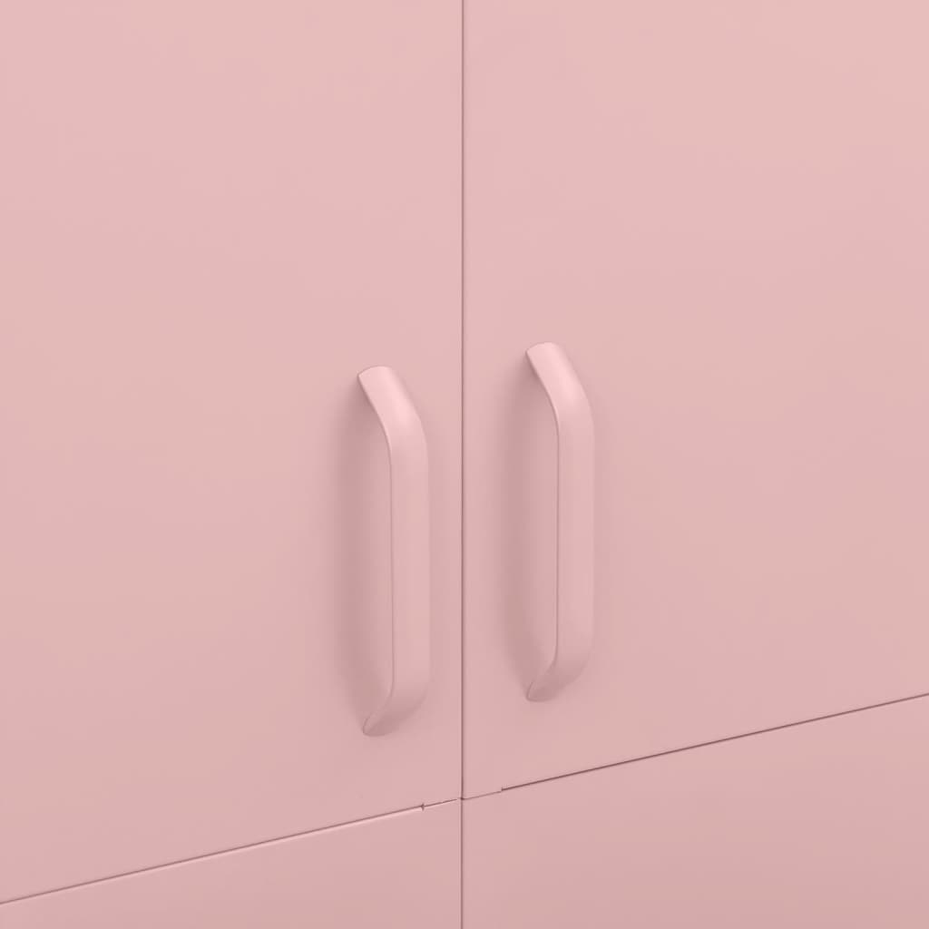 vidaXL Ντουλάπα Ροζ 90 x 50 x 180 εκ. από Ατσάλι