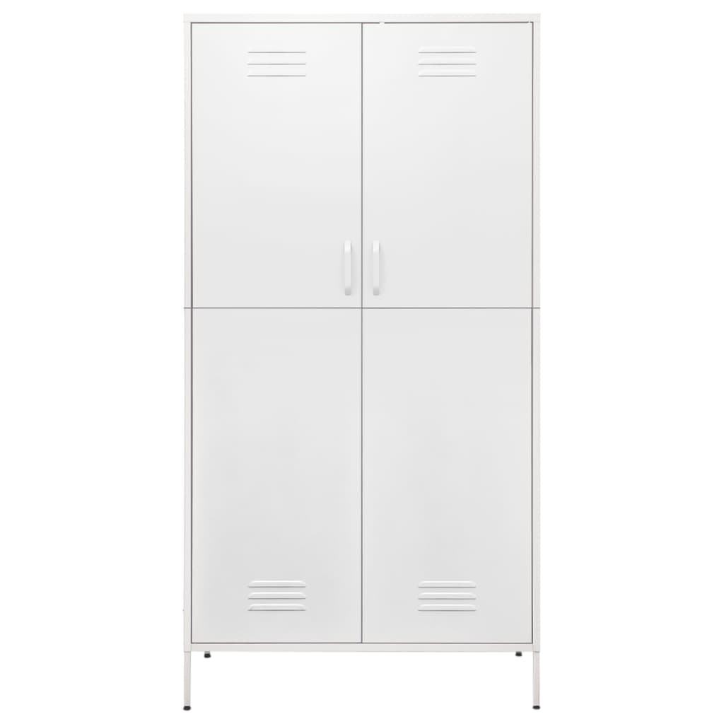 vidaXL Ντουλάπα Λευκή 90 x 50 x 180 εκ. από Ατσάλι
