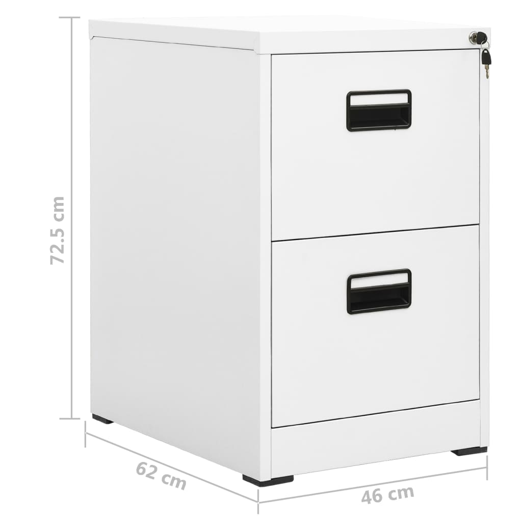 vidaXL Αρχειοθήκη Λευκή 46 x 62 x 72,5 εκ. από Ατσάλι
