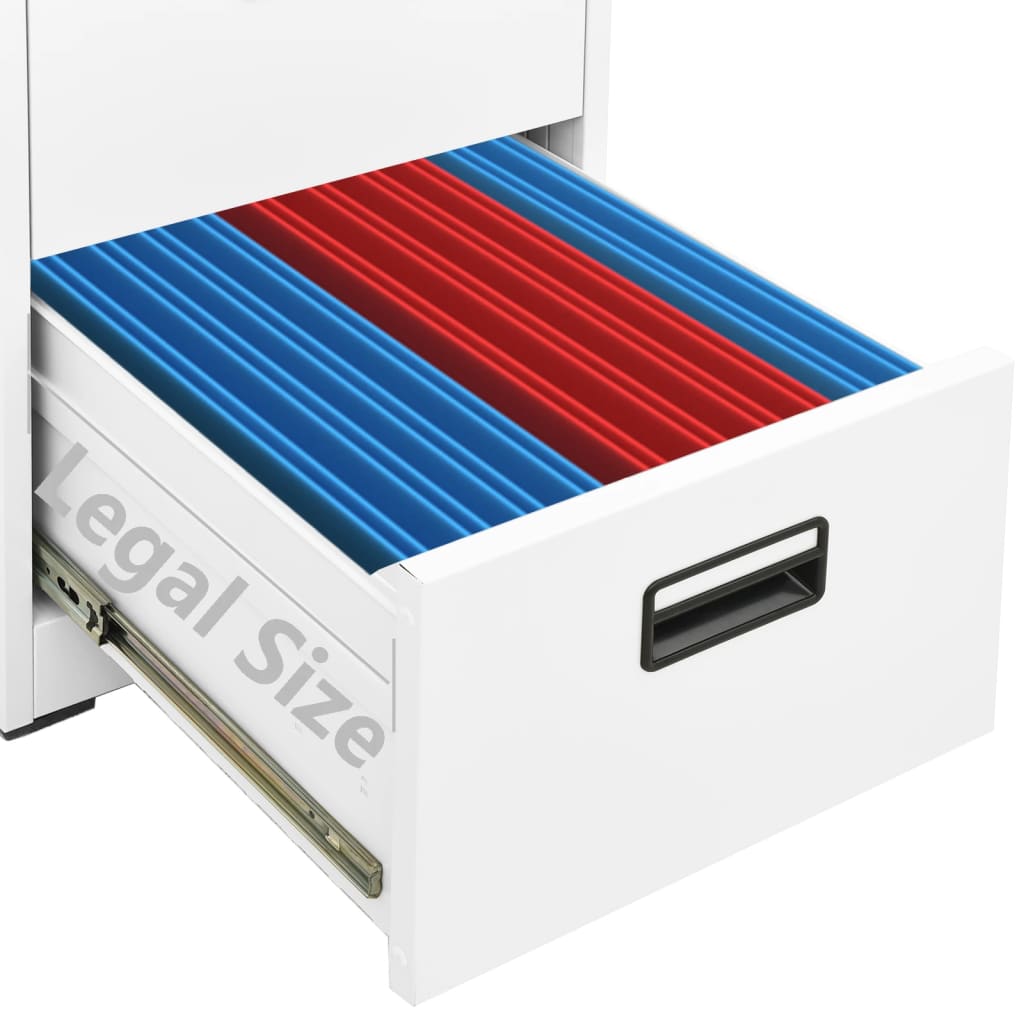 vidaXL Αρχειοθήκη Λευκή 46 x 62 x 72,5 εκ. από Ατσάλι