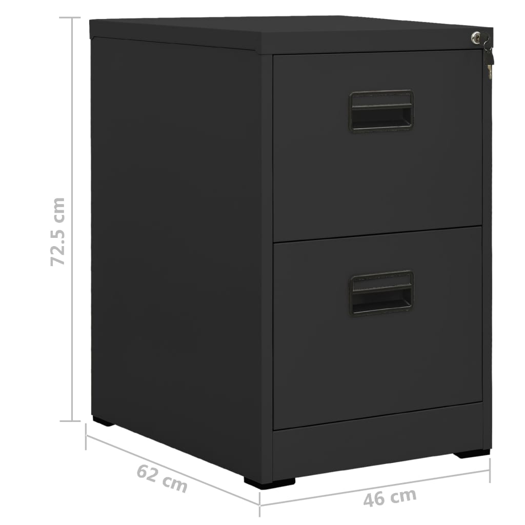 vidaXL Αρχειοθήκη Ανθρακί 46 x 62 x 72,5 εκ. από Ατσάλι