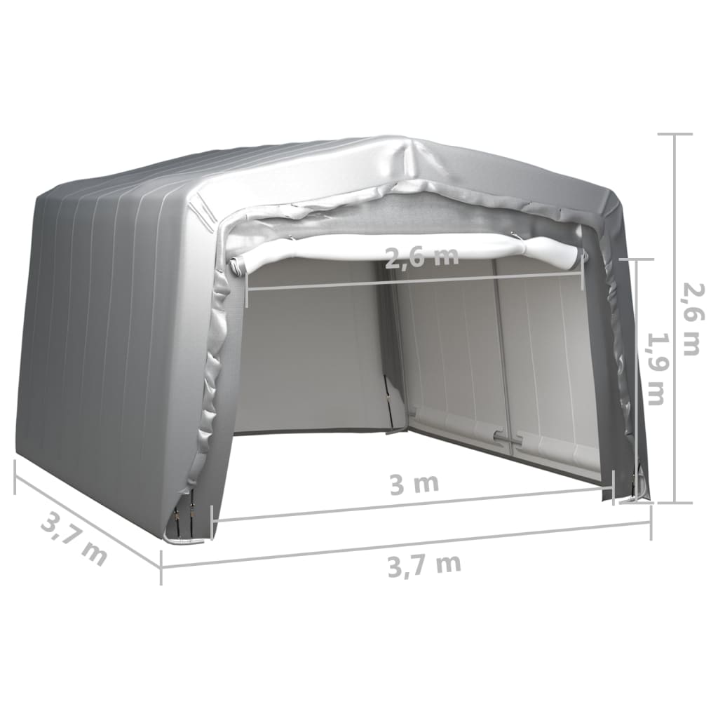 vidaXL Τέντα Αποθήκευσης Γκρι 370 x 370 εκ. Ατσάλινη