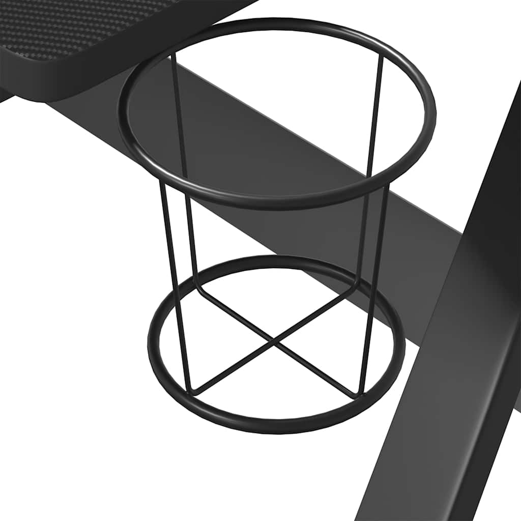 vidaXL Γραφείο Gaming Μαύρο 90 x 60 x 75 εκ. με Πόδια σε Σχήμα ΖΖ