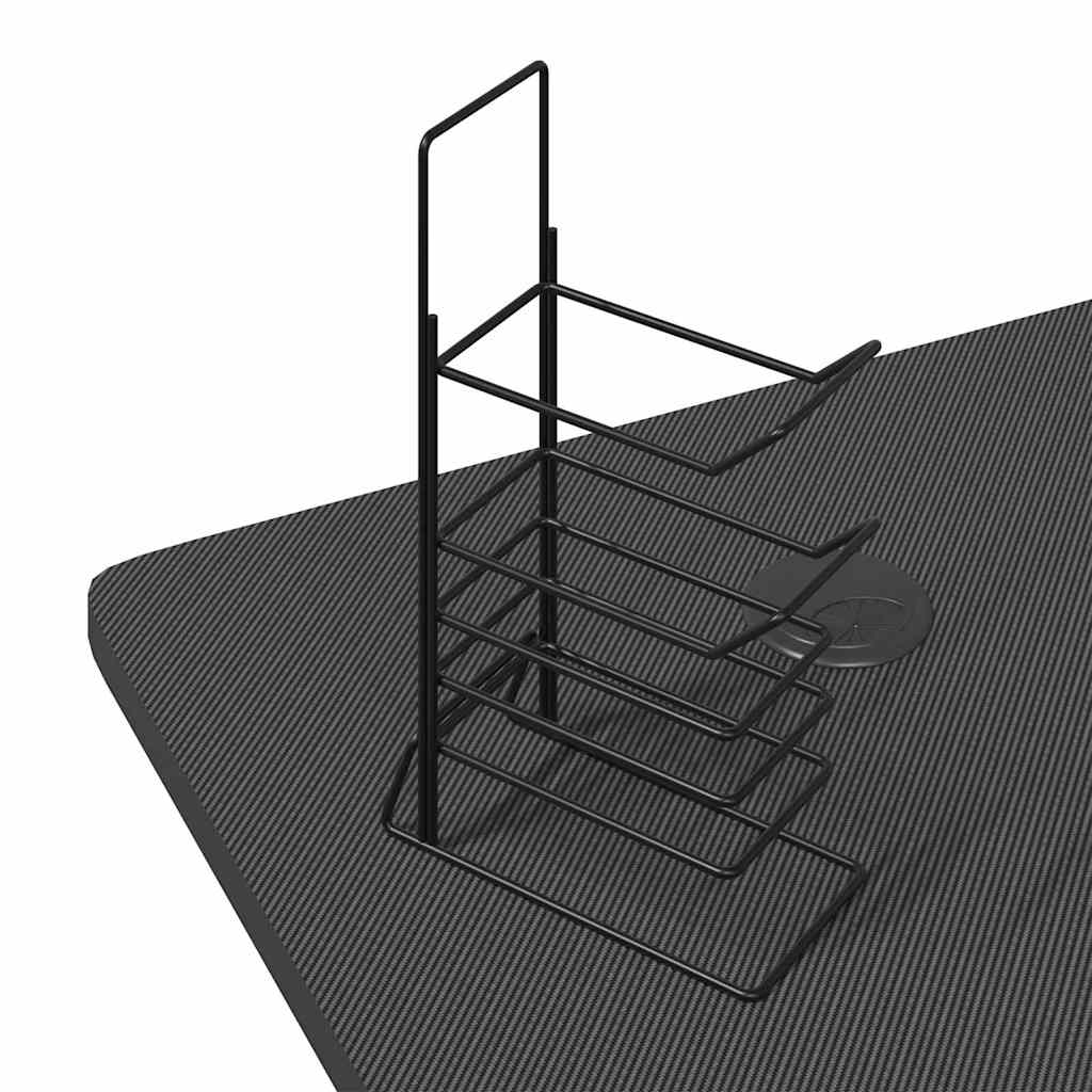 vidaXL Γραφείο Gaming με LED Μαύρο 110 x 60 x 75 εκ. σε Σχήμα Ζ