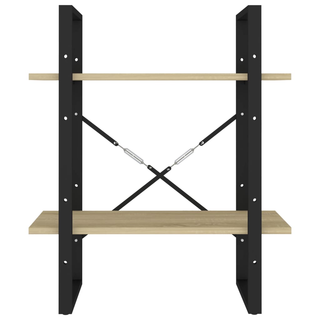 vidaXL Βιβλιοθήκη με 2 Ράφια Sonoma Δρυς 60 x 30 x 70 εκ. Επεξ. Ξύλο