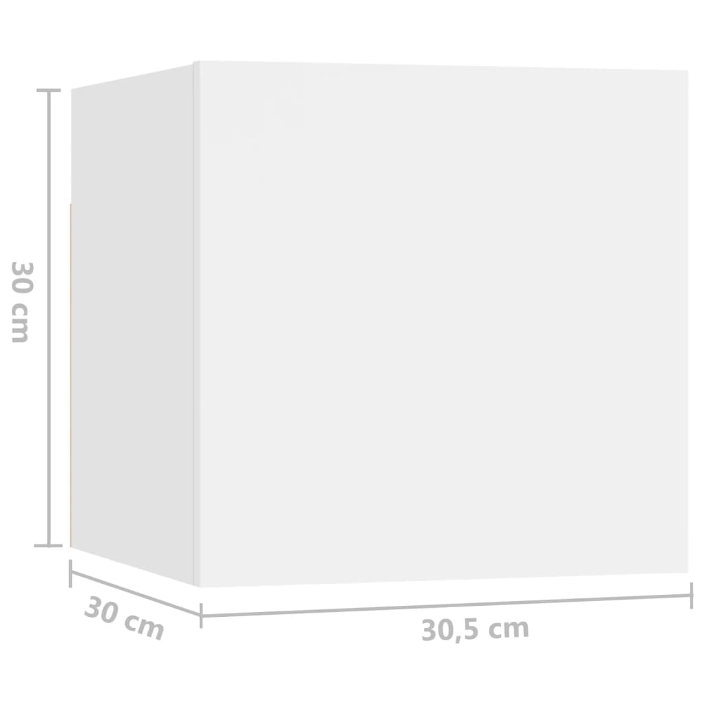 vidaXL Σετ Επίπλου Τηλεόρασης 8 Τεμαχίων Λευκό από Επεξεργασμένο Ξύλο