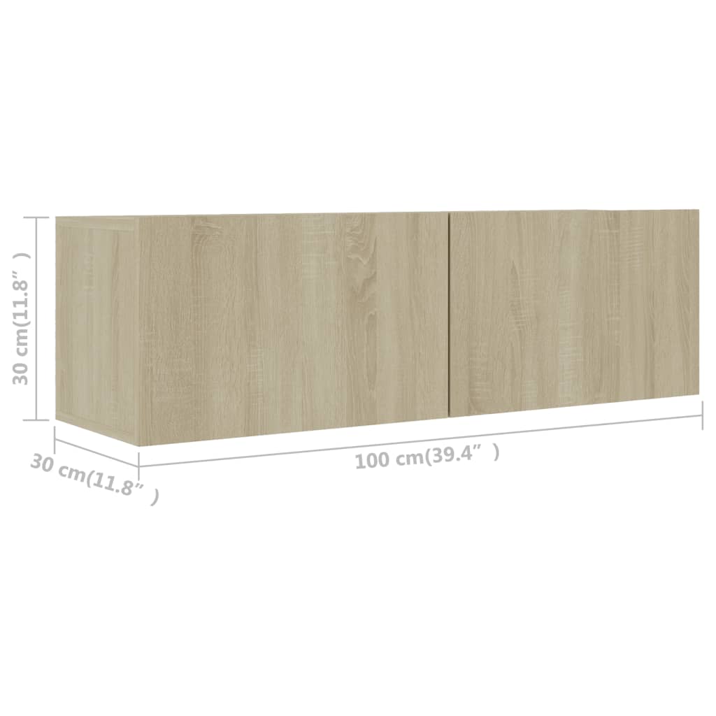 vidaXL Έπιπλα Τηλεόρασης Σετ 2 Τεμαχίων Sonoma Δρυς από Επεξ. Ξύλο