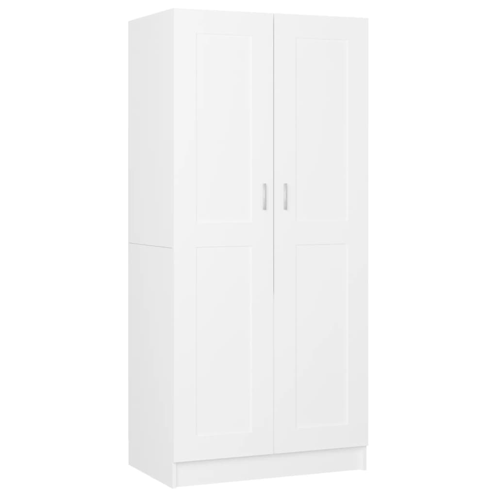 vidaXL Ντουλάπα Λευκή 85,2 x 51,5 x 180 εκ. από Επεξ. Ξύλο