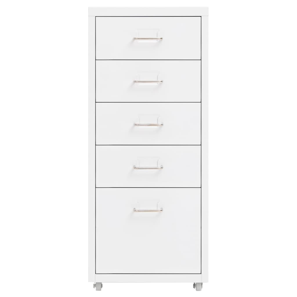 vidaXL Αρχειοθήκη Φορητή Λευκή 28 x 41 x 69 εκ. Μεταλλική