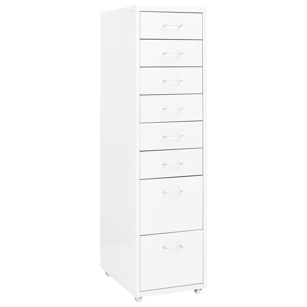 vidaXL Αρχειοθήκη Φορητή Λευκή 28 x 41 x 109 εκ. Μεταλλική