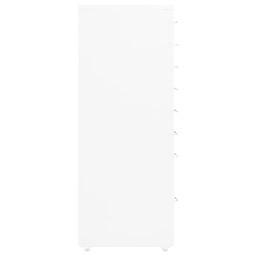 vidaXL Αρχειοθήκη Φορητή Λευκή 28 x 41 x 109 εκ. Μεταλλική