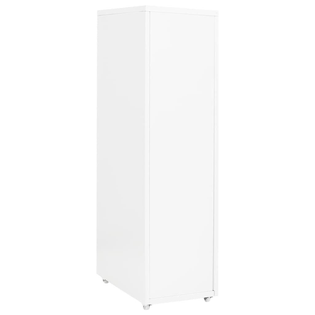 vidaXL Αρχειοθήκη Φορητή Λευκή 28 x 41 x 109 εκ. Μεταλλική