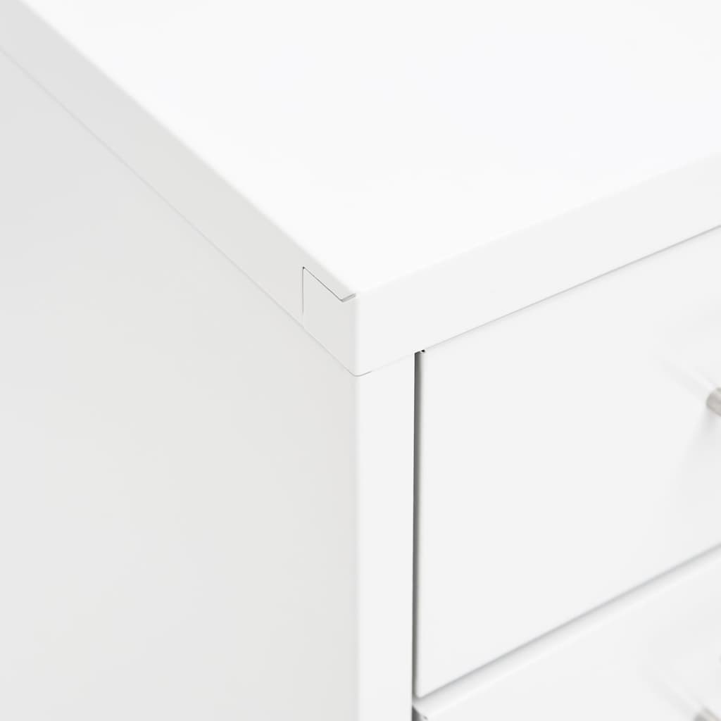 vidaXL Αρχειοθήκη Φορητή Λευκή 28 x 41 x 109 εκ. Μεταλλική