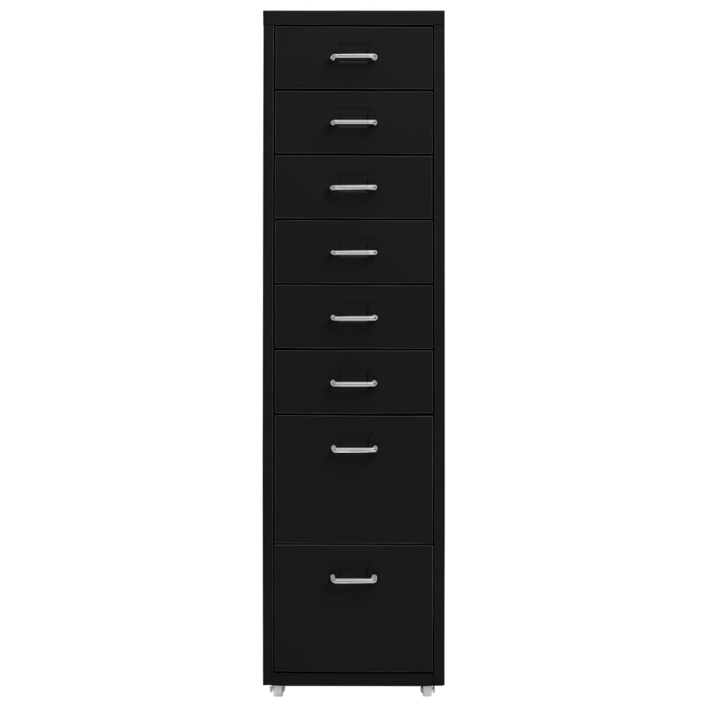 vidaXL Αρχειοθήκη Φορητή Μαύρη 28 x 41 x 109 εκ. Μεταλλική
